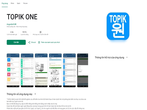 App học tiếng Hàn topik