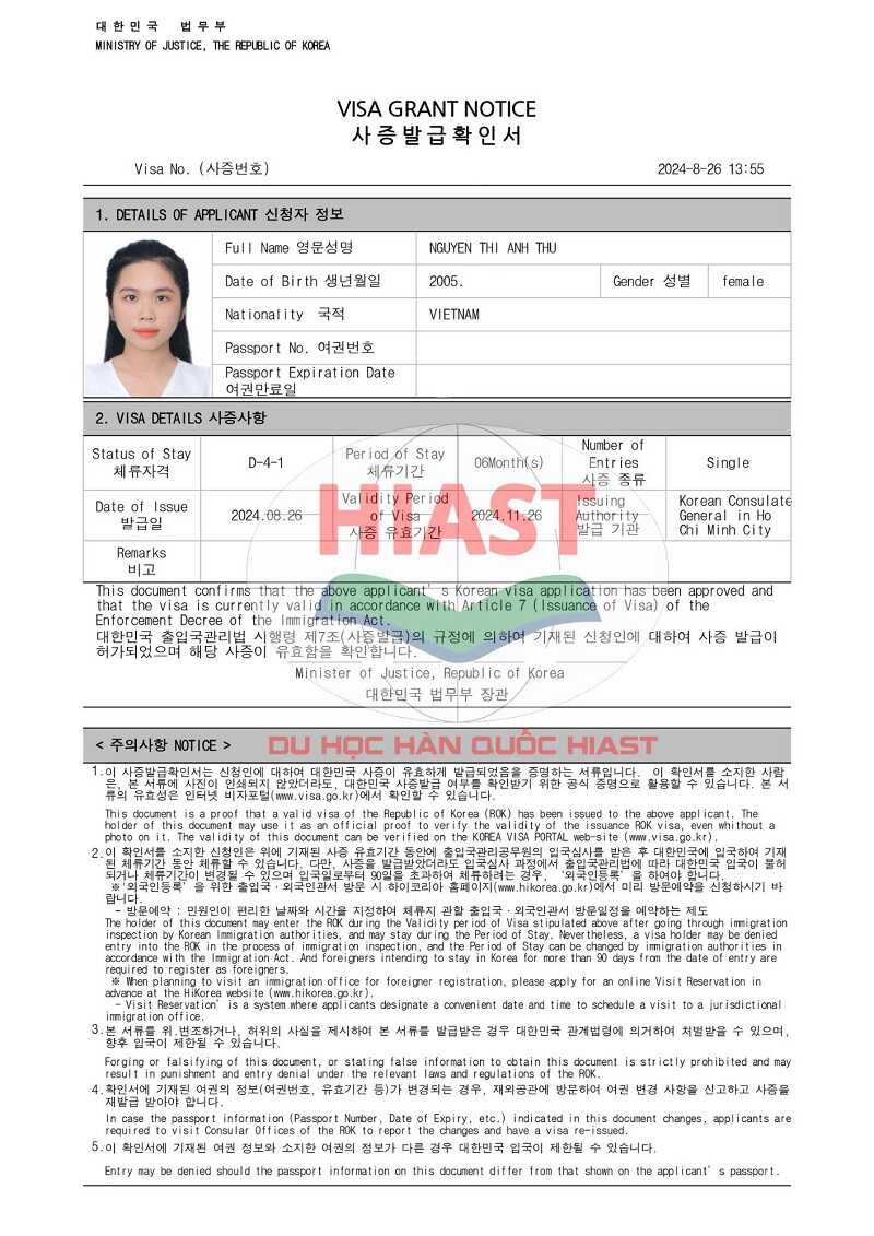 Học Viên Du Học Hiast Đậu Visa Ngày 26 Và 27.08.2024